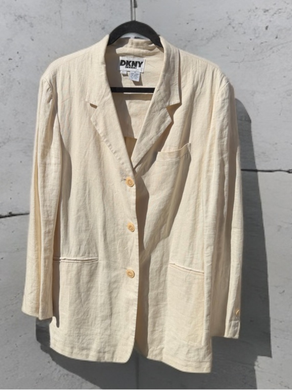 Vintage DKNY Cream Linen Oversized Blazer